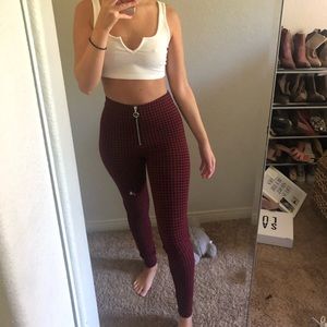 Zara Black & Red Checkered Pants